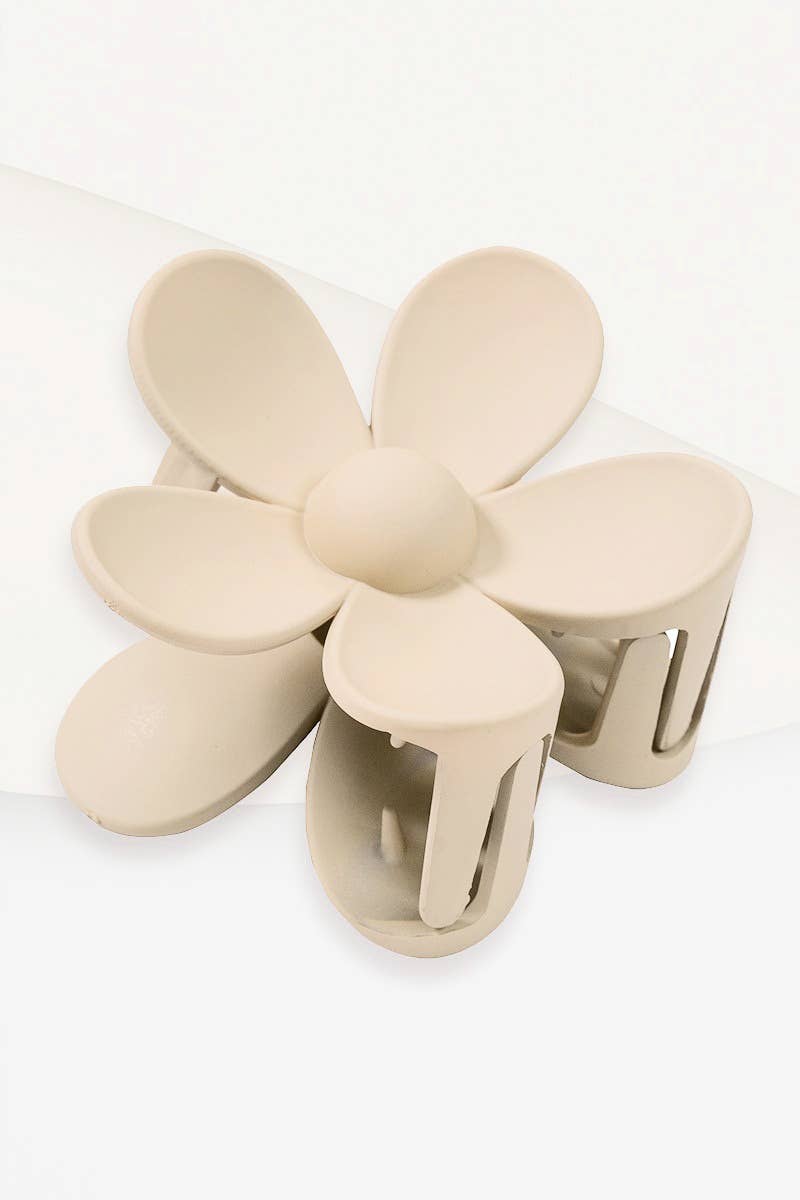 Hair Clip_ 42POPS Large Flower Hair Claw Hair Clip: OS / BEIGE-163545