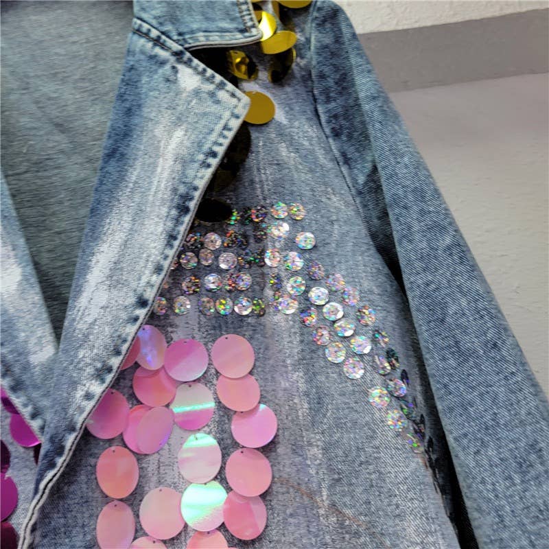 TAO | PS Hand-Painted Sequined Denim Blazer