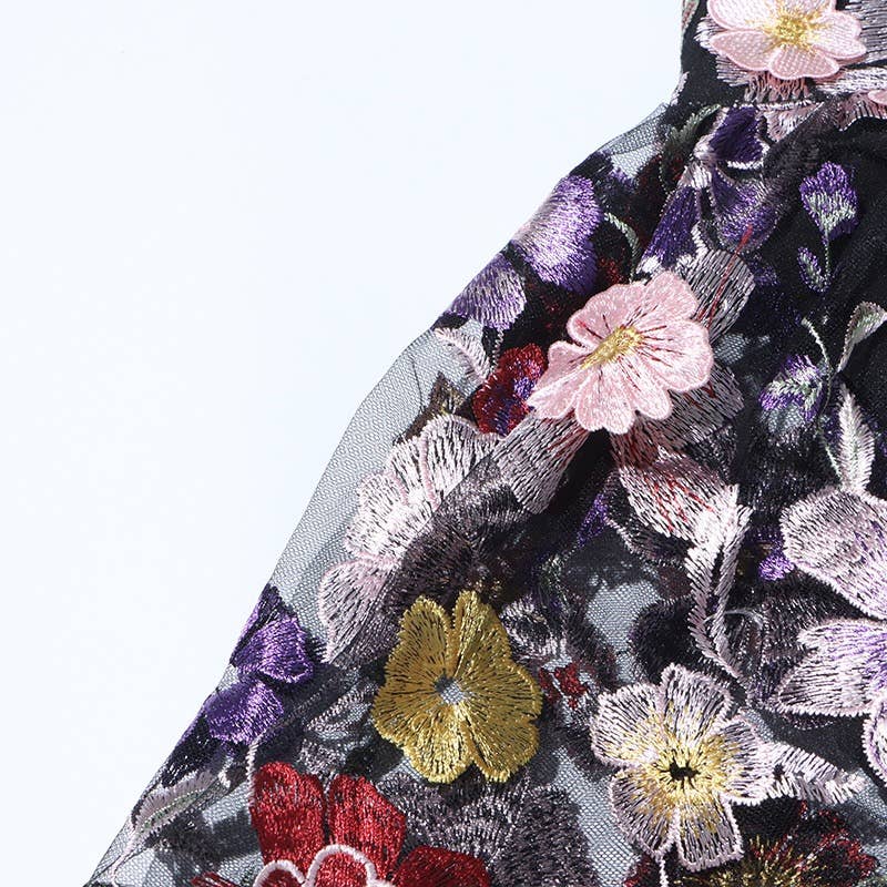 TAO | PS Black Floral Top & A-Line Skirt Ensemble