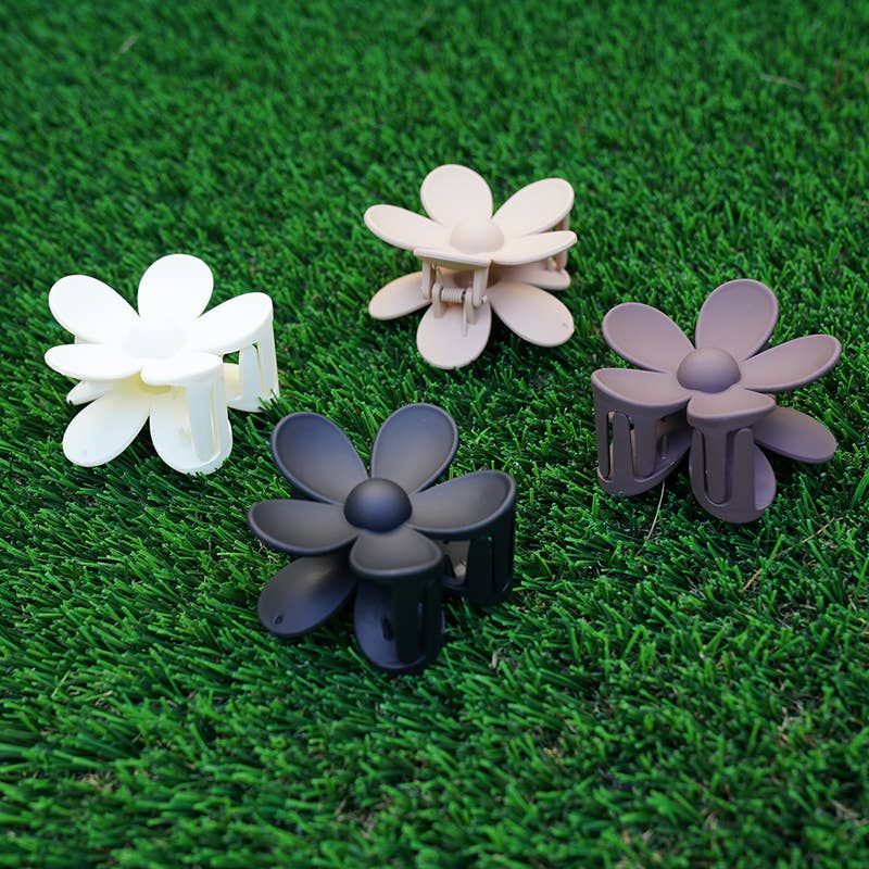 ,.._ 42POPS Large Flower Hair Claw Hair Clip: OS / BEIGE-163545