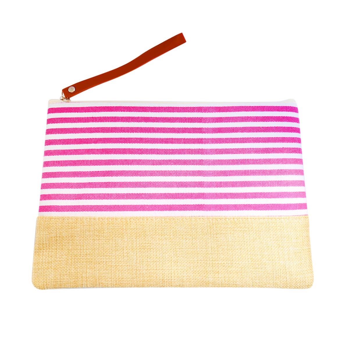Bag Makeup | Striped Wristlet Clutch Navy