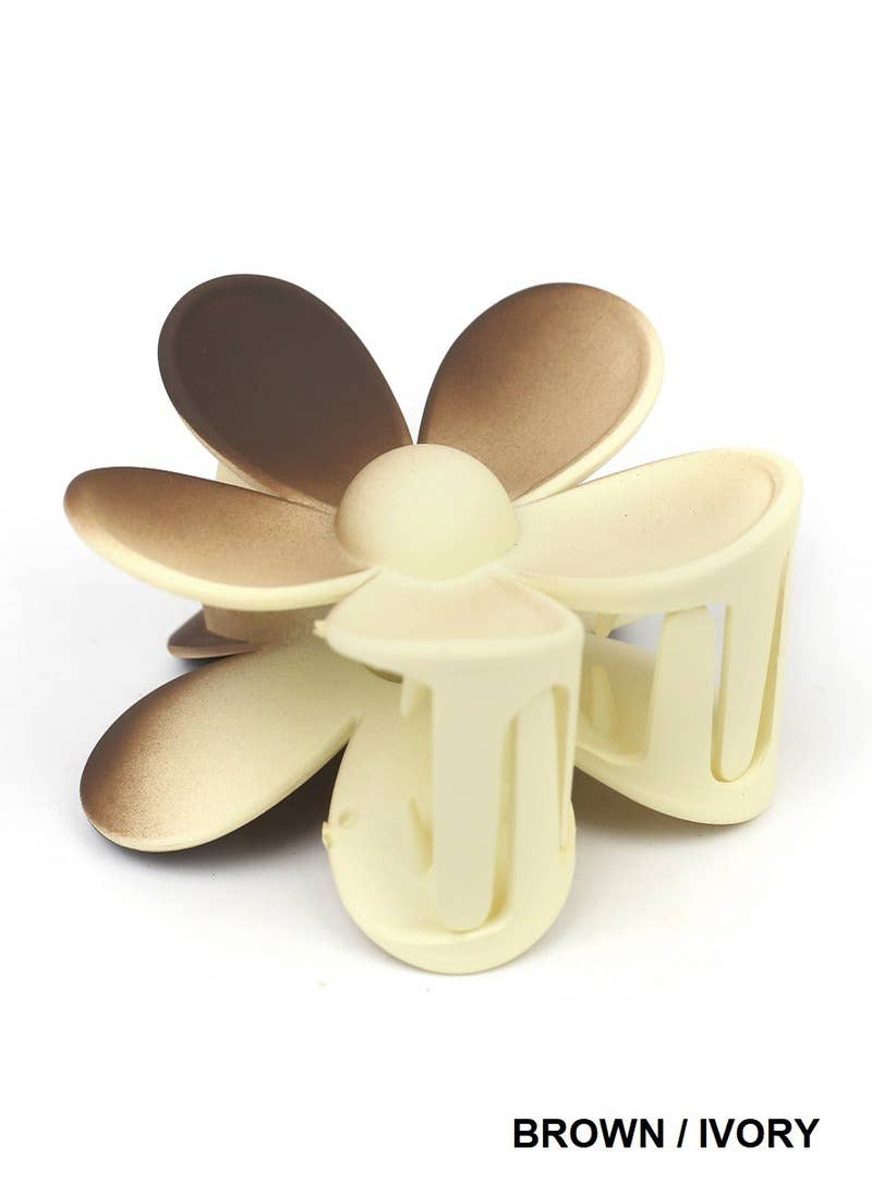 Hair Clip_ 42POPS Large Flower Hair Claw Hair Clip: OS / BEIGE-163545