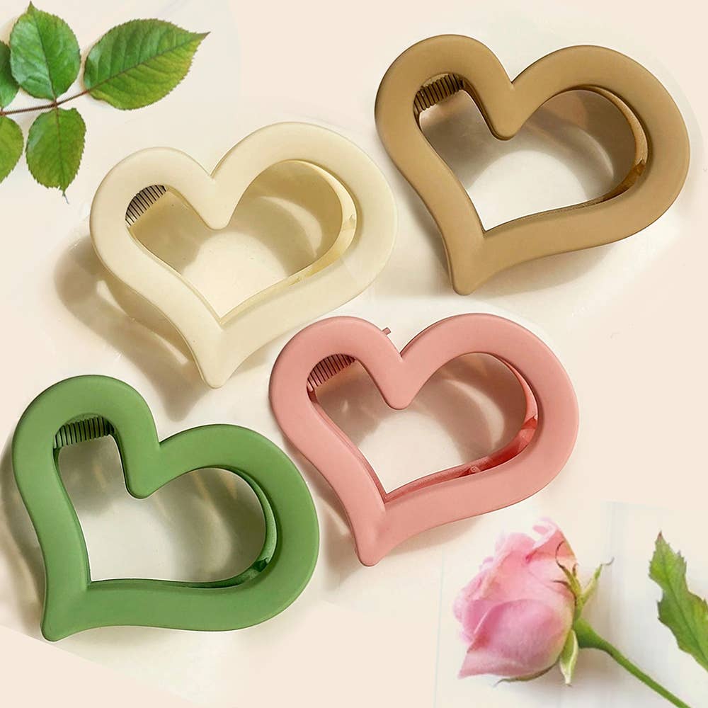 Hair Clip_Heart Hair Claw Hair Clip (Assorted): OS / Heartmix-161153