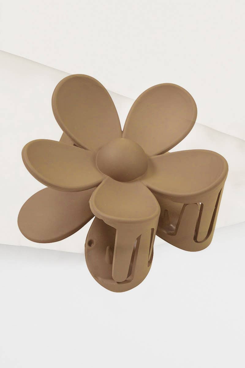 Hair Clip_ 42POPS Large Flower Hair Claw Hair Clip: OS / BEIGE-163545