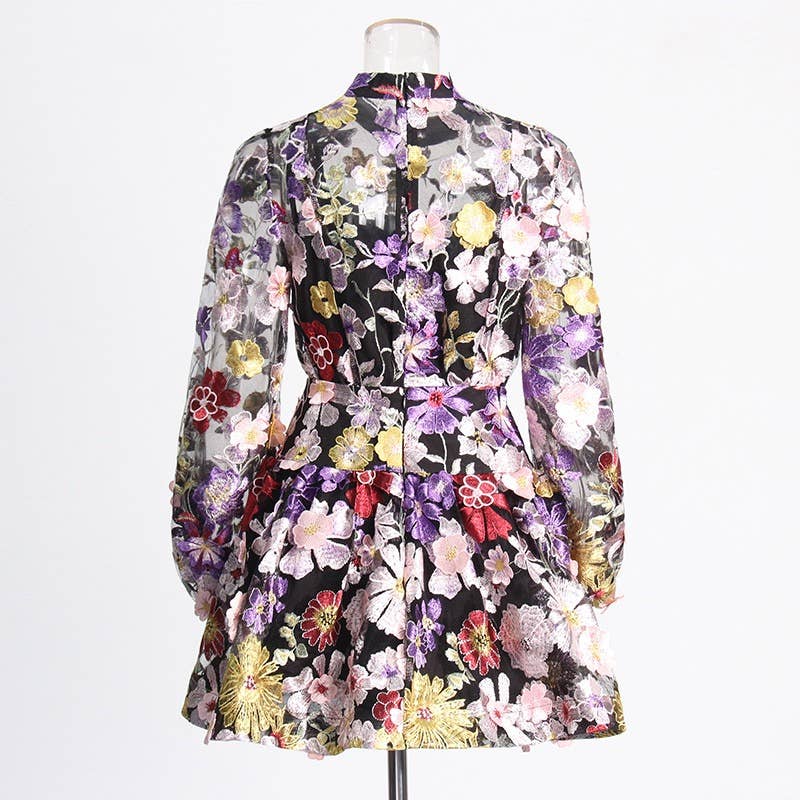TAO | PS Black Floral Top & A-Line Skirt Ensemble