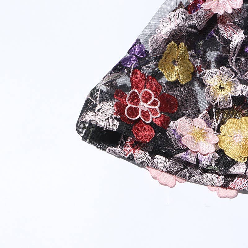 TAO | PS Black Floral Top & A-Line Skirt Ensemble