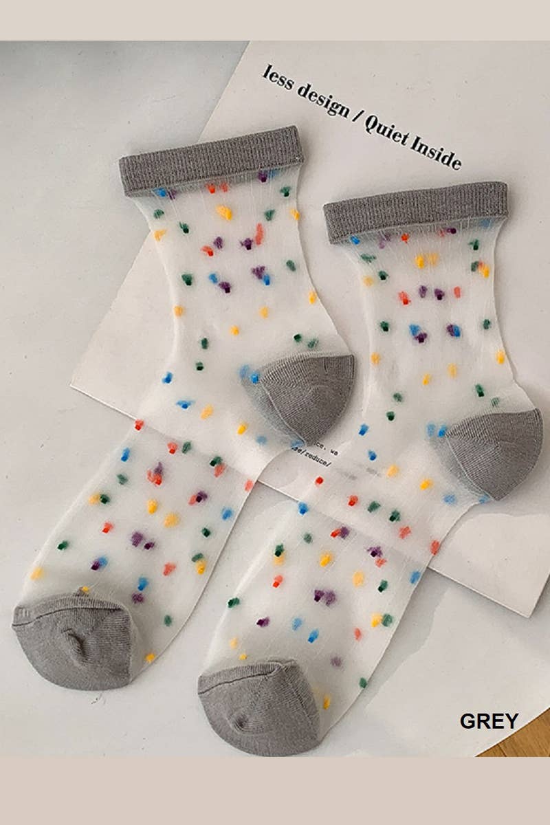 Socks | Black Polka Dot Crystal