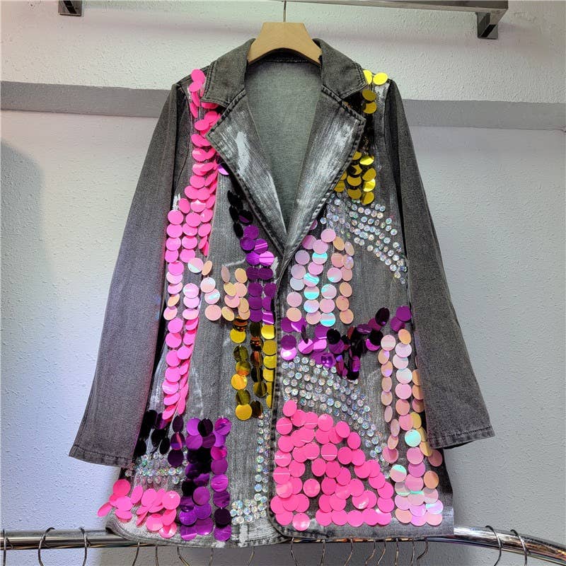 TAO | PS Hand-Painted Sequined Denim Blazer