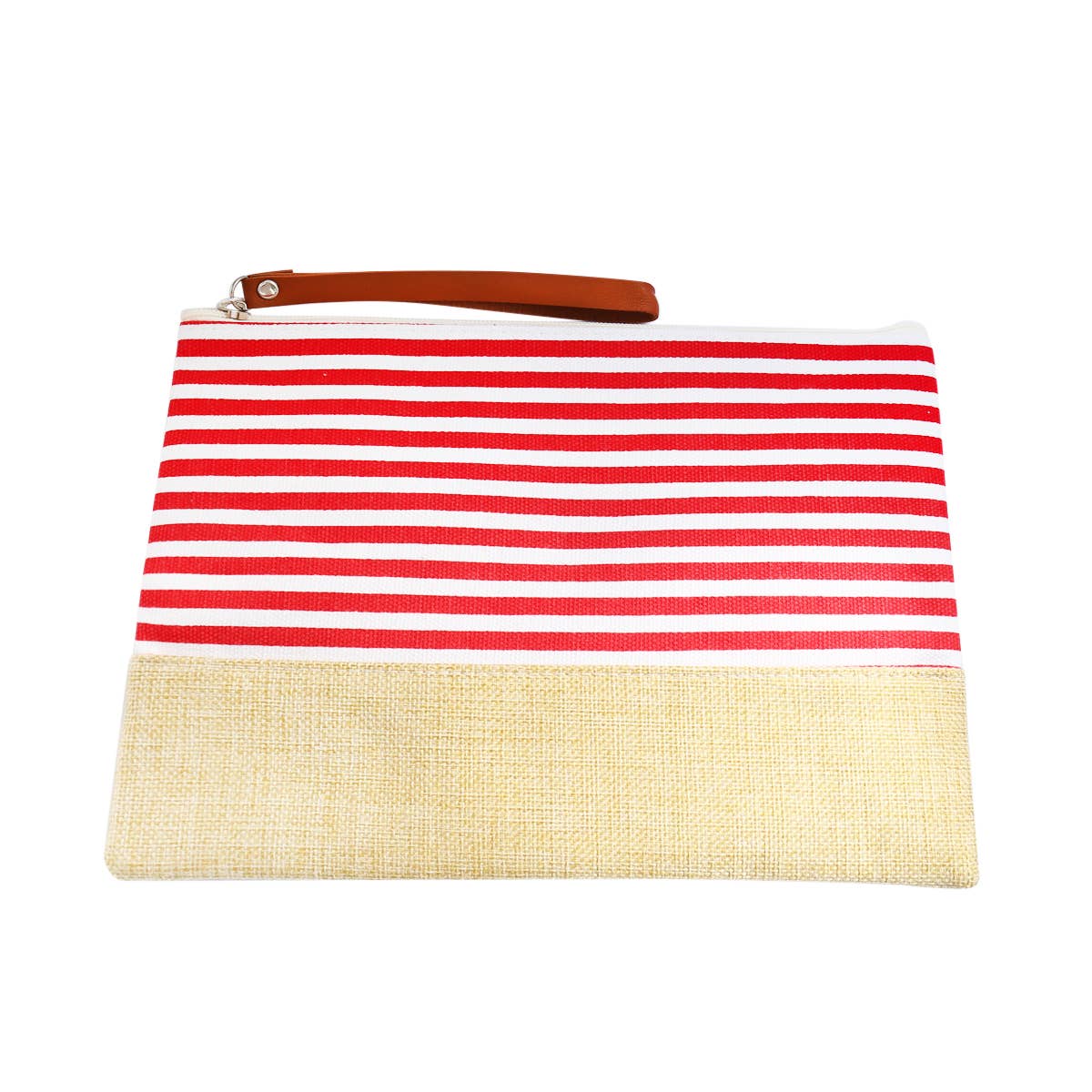Bag Makeup | Striped Wristlet Clutch Navy