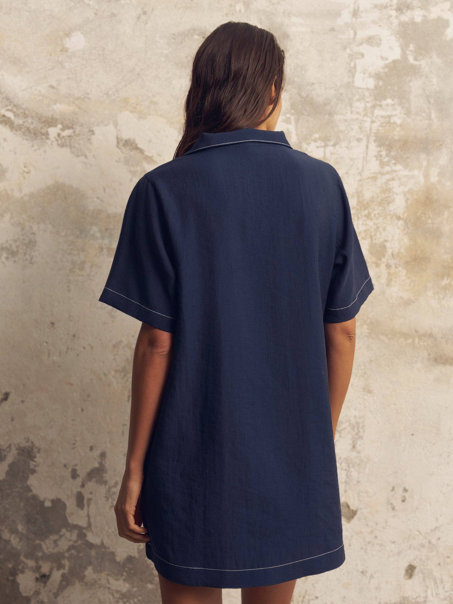 Handloom | Mae Popover Mini Dress - Navy