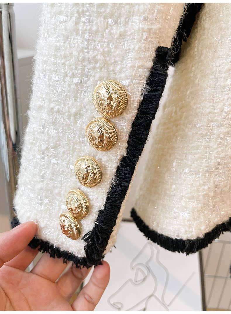 TAO | PS White Tweed Blazer And Short Set