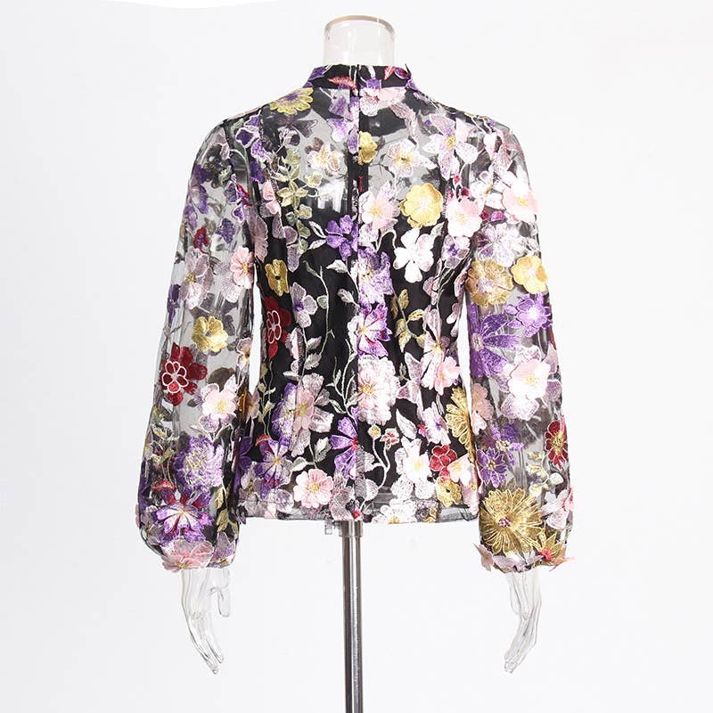 TAO | PS Black Floral Top & A-Line Skirt Ensemble