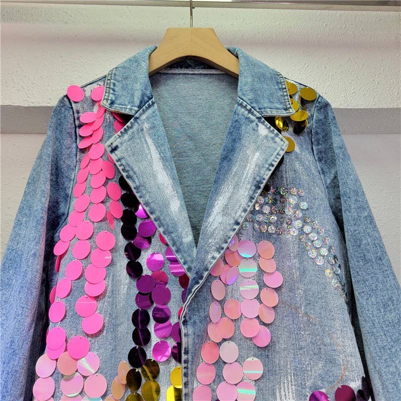 TAO | PS Hand-Painted Sequined Denim Blazer