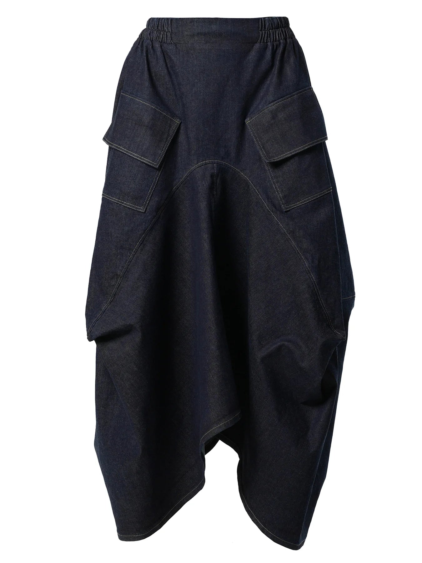 Metamorphoza | Asymmetrical Long Dark Denim Skirt