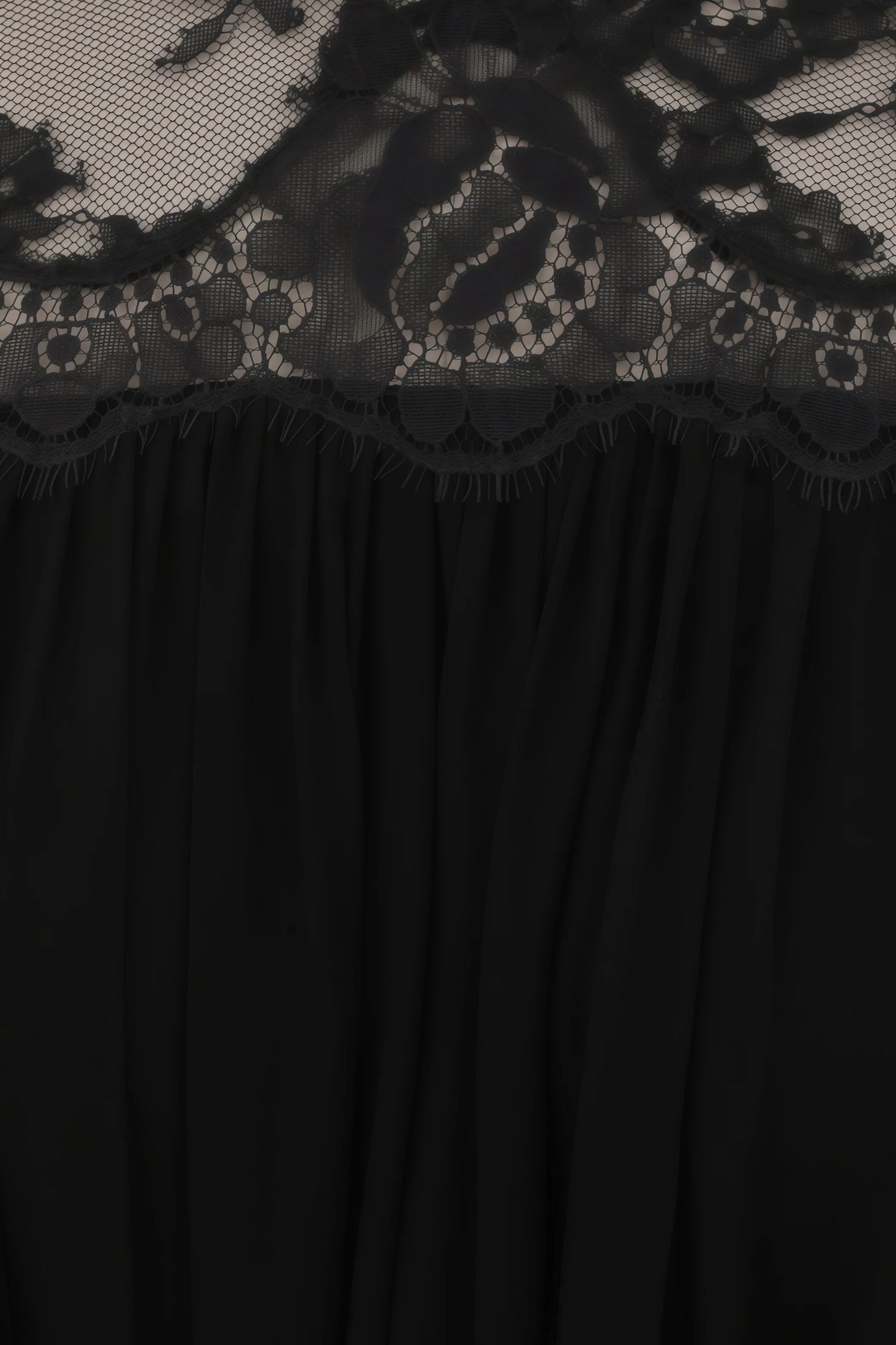 Relvoux | Clea Black Semi-sheer Lace Midi Dress