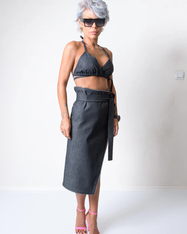 Locker Room | Denim Extravagant Three Piece Set