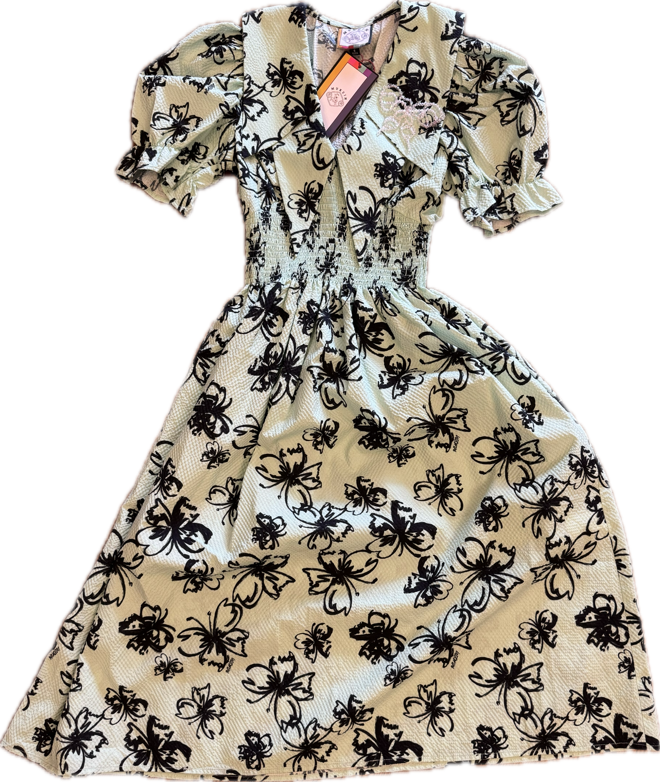 Mukzin | Green Butterfly Silhouette Dress
