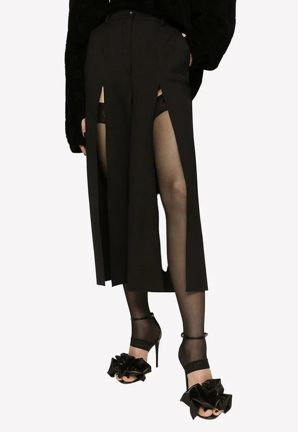 Dolce & Gabbana | High-Waist Cropped Pants with Slits