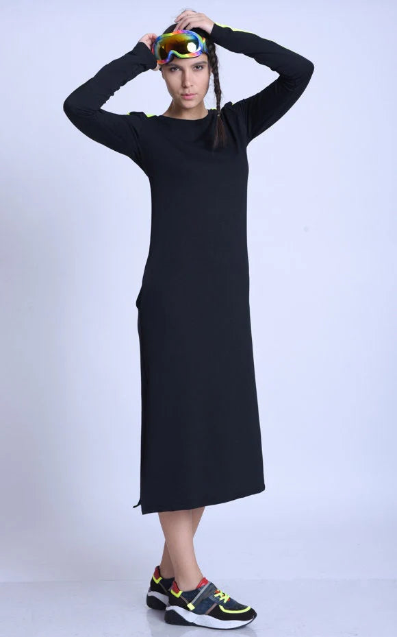 Metamorphoza | Long Sleeve Casual Dress With Neon Details