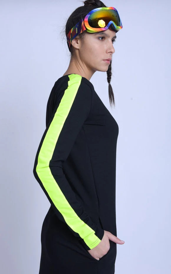Metamorphoza | Long Sleeve Casual Dress With Neon Details