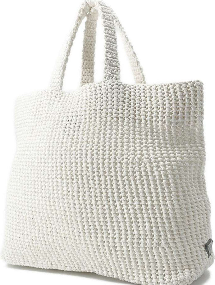 Prada | Crochet Tote Bag Raffia White