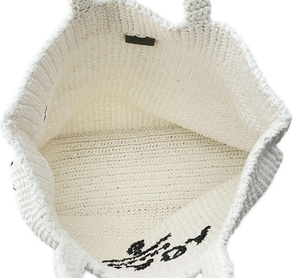 Prada | Crochet Tote Bag Raffia White