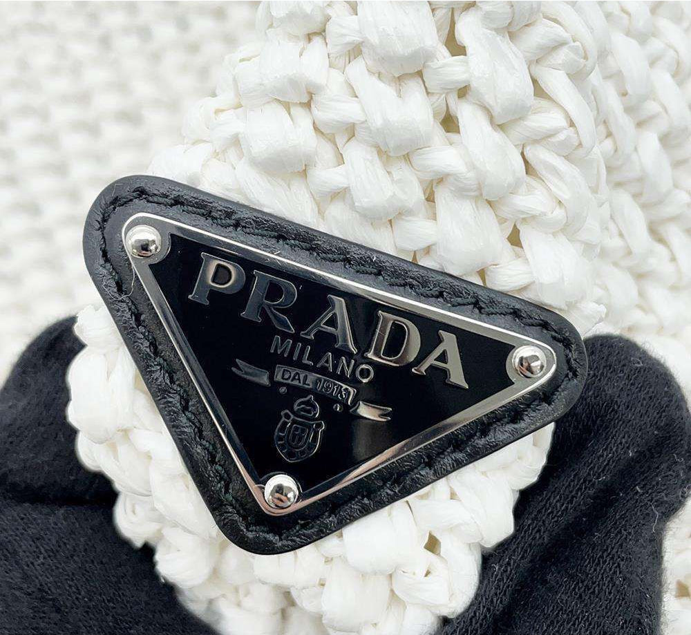 Prada | Crochet Tote Bag Raffia White