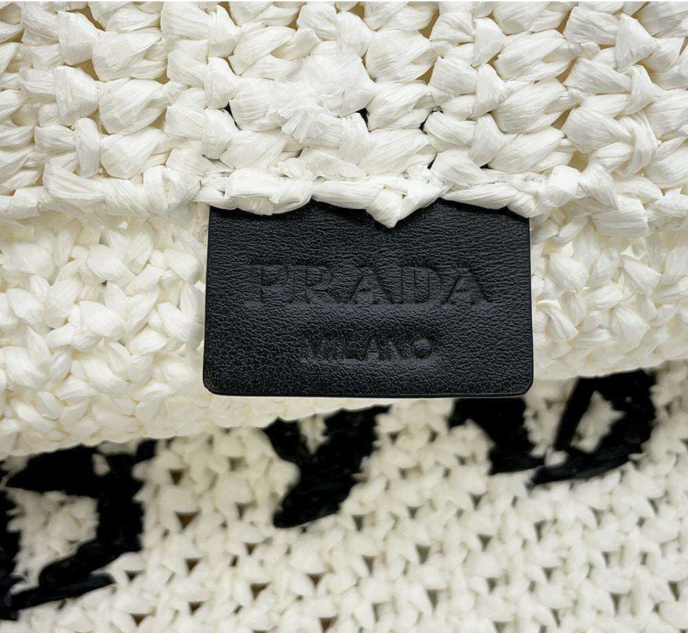 Prada | Crochet Tote Bag Raffia White