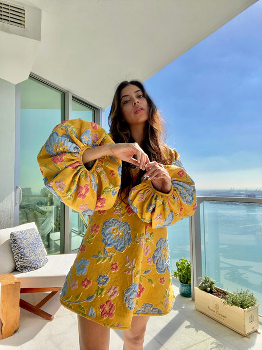 Arianne Elmy   |    Yellow Jacquard Good Luck Dress