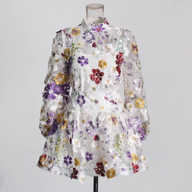 TAO | PS Black Floral Top & A-Line Skirt Ensemble