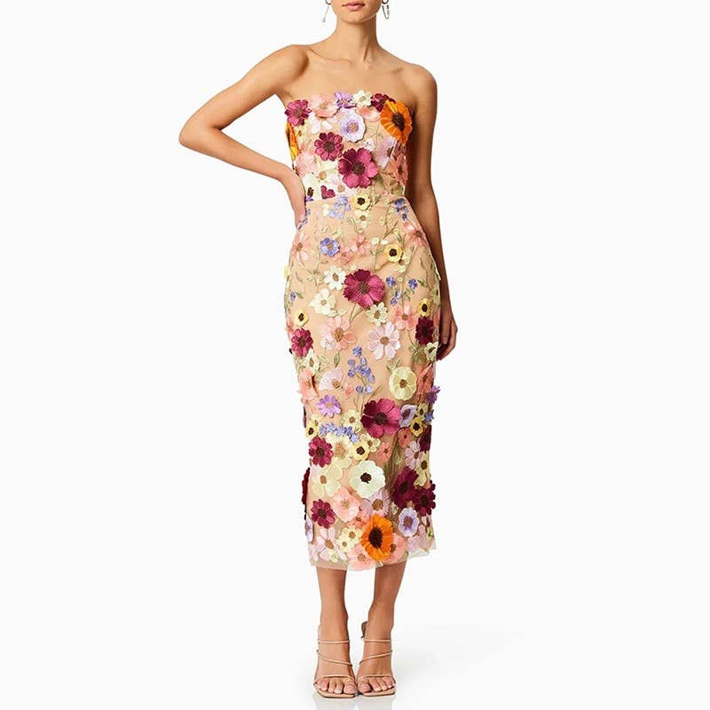 TAO | PS Floral Embroidered Slim Tube Dress