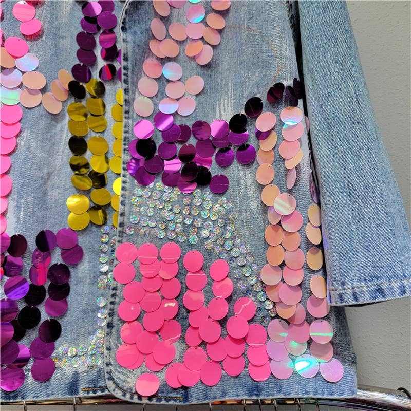 TAO | PS Hand-Painted Sequined Denim Blazer