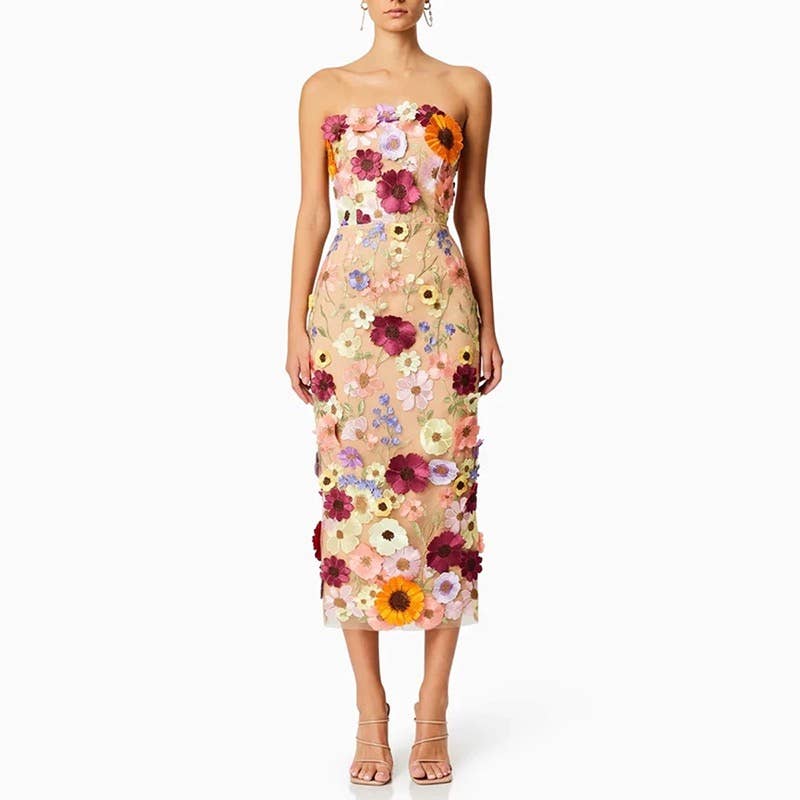 TAO | PS Floral Embroidered Slim Tube Dress
