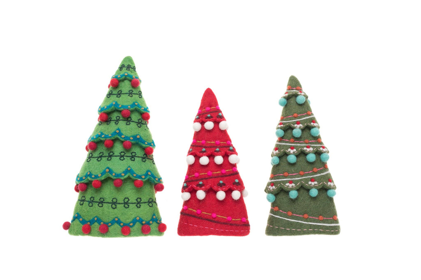 Sugar Plum Tree Set - Traditional Colors Set of 3: Traditional Colors