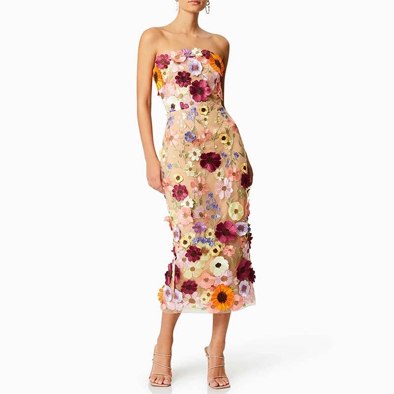 TAO | PS Floral Embroidered Slim Tube Dress