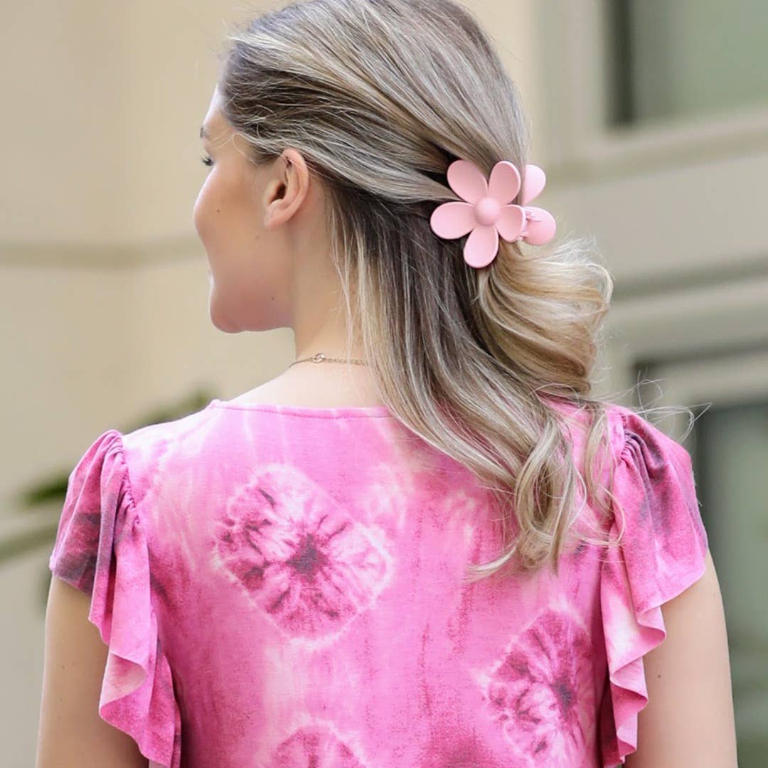 Hair Clip_ 42POPS Large Flower Hair Claw Hair Clip: OS / BEIGE-163545
