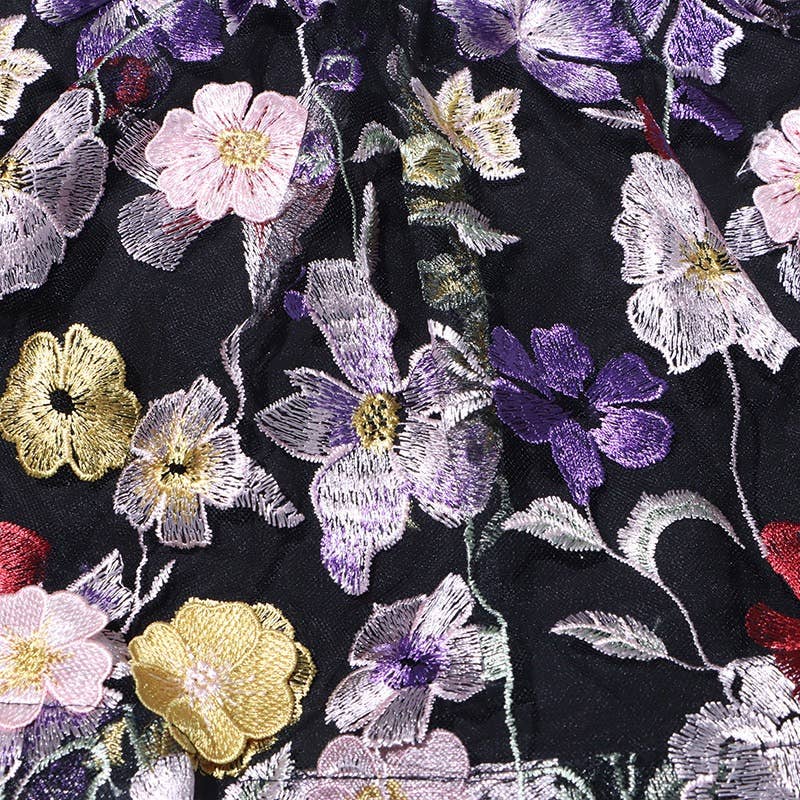 TAO | PS Black Floral Top & A-Line Skirt Ensemble