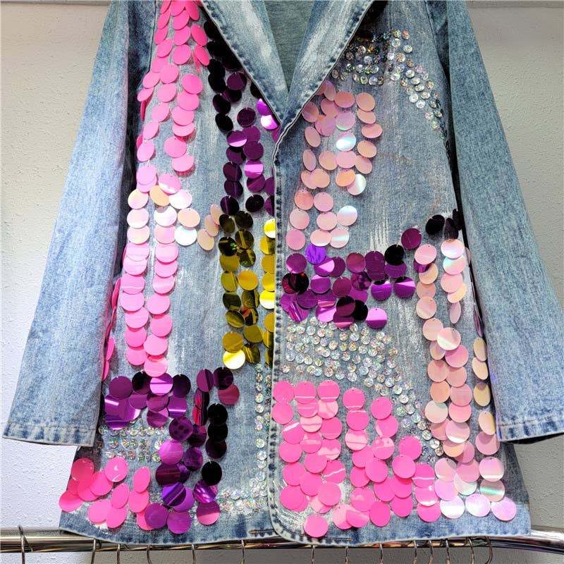 TAO | PS Hand-Painted Sequined Denim Blazer