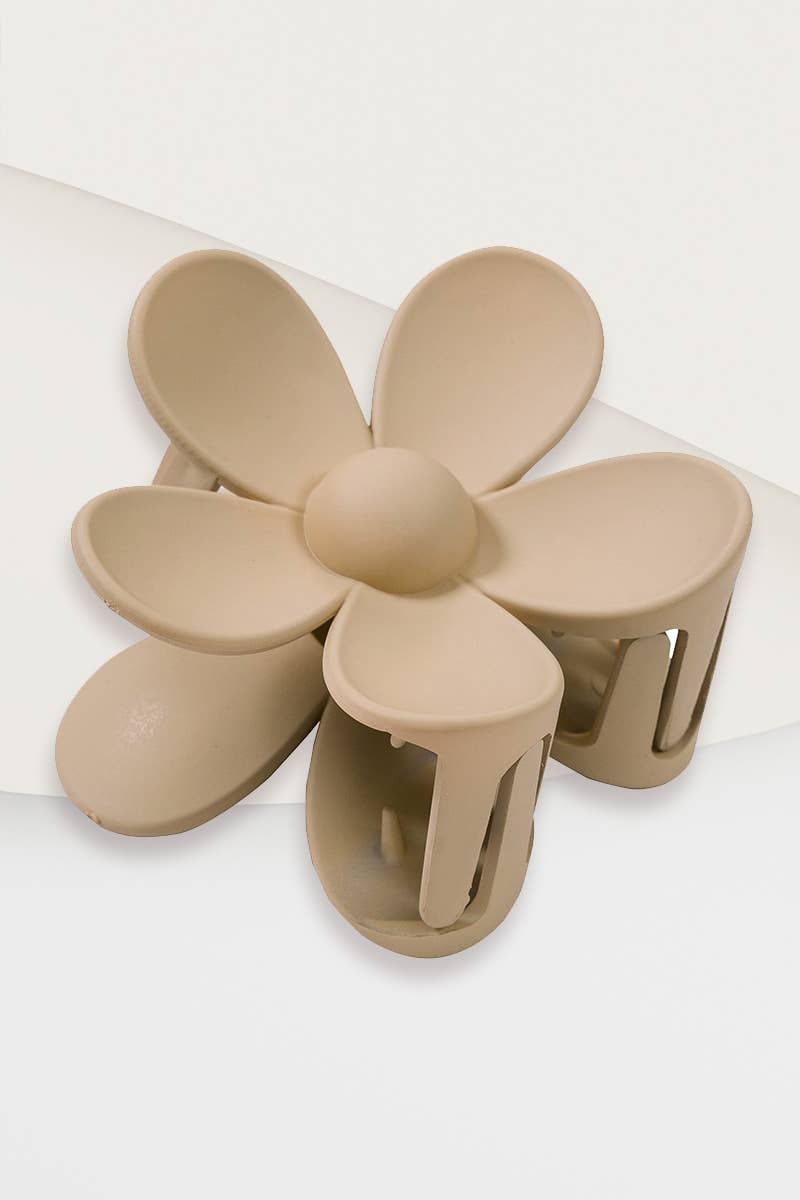 Hair Clip_ 42POPS Large Flower Hair Claw Hair Clip: OS / BEIGE-163545