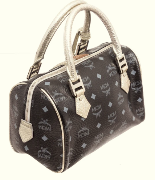 MCM Black Coated Canvas & Leather Lion Boston Bag - TAO 919