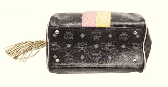 MCM Black Coated Canvas & Leather Lion Boston Bag - TAO 919