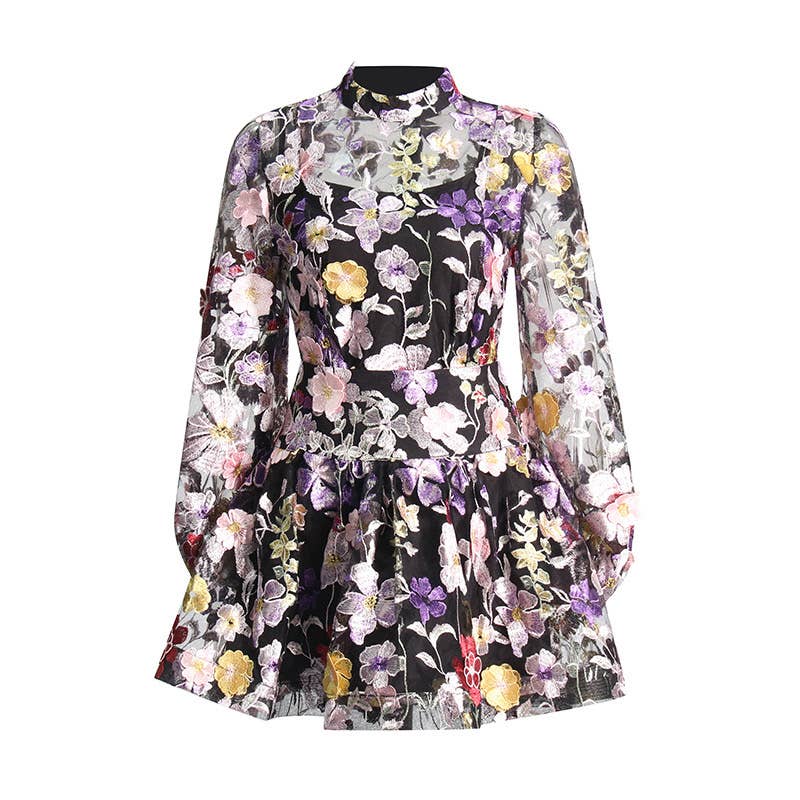 TAO   |    PS Black Floral Top &amp; A-Line Skirt Ensemble