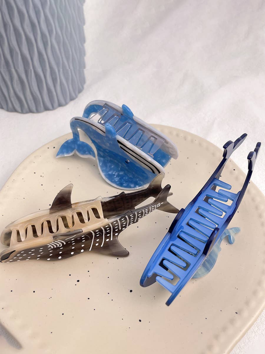 HAIR CLIPS: Ocean whale with baby