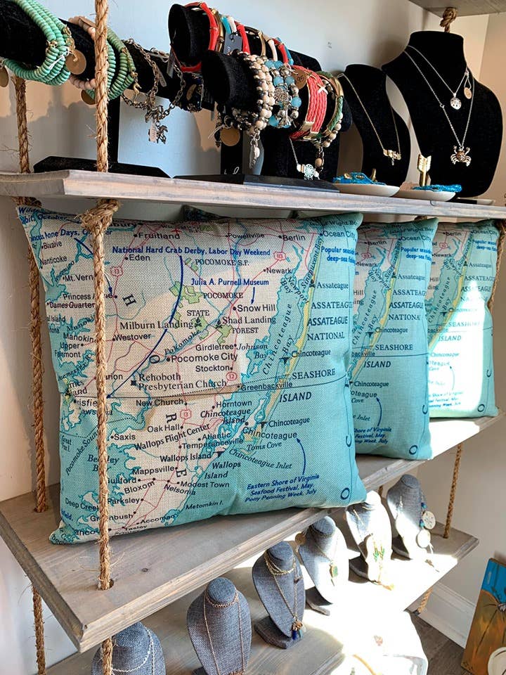 Cushion_Map Pillow Throw Pillow Decorative Map Pillow: Cover with Pillow Insert