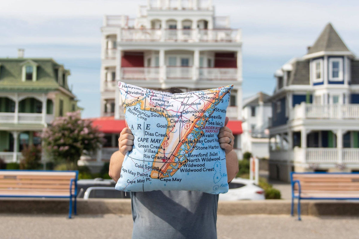 Cushion_Map Pillow Throw Pillow Decorative Map Pillow: Cover with Pillow Insert