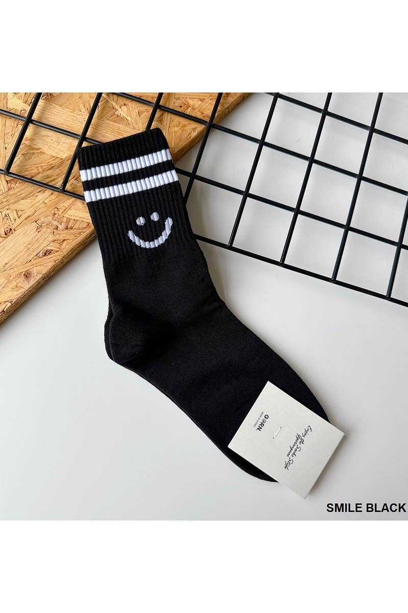 SOCKS_SMILEY CREW SOCKS - SMILE WHITE-164703