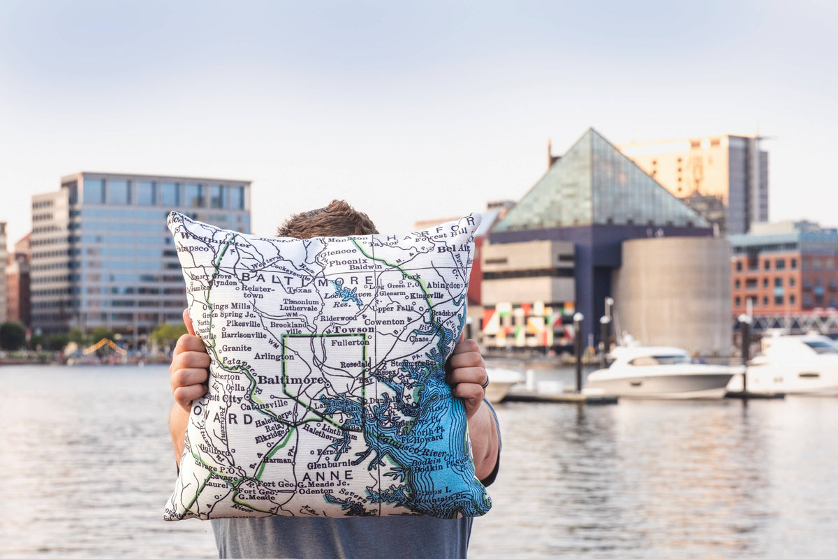 Cushion_Map Pillow Throw Pillow Decorative Map Pillow: Cover with Pillow Insert