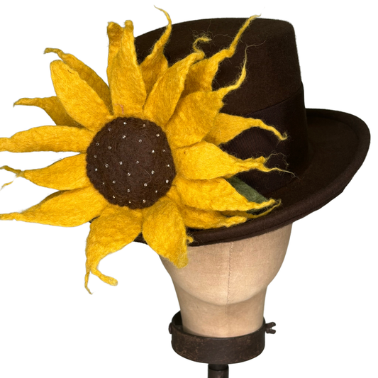 Hat   |    Wool Sunflower Top Hat