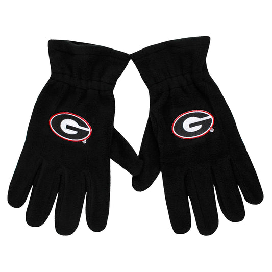 Georgia Bulldogs Black Fleece Gloves