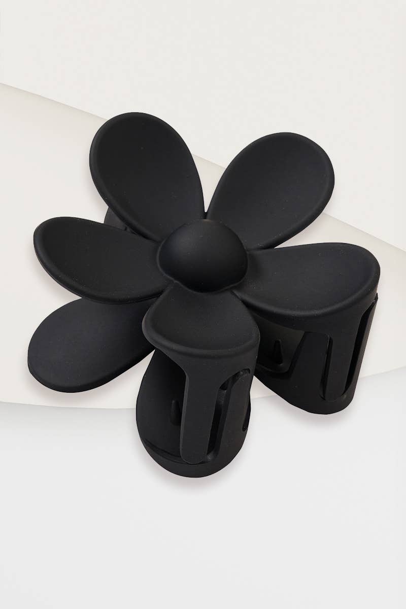 ,.._ 42POPS Large Flower Hair Claw Hair Clip: OS / BLACK-157775